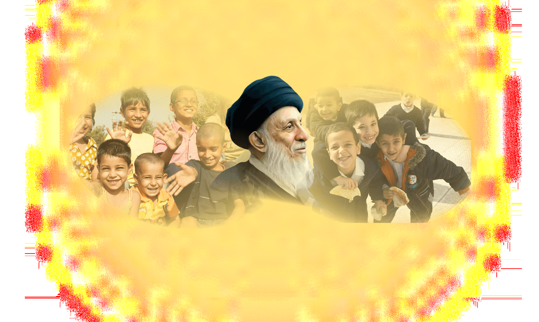 The founder of the Orphan Charity Foundation surrounded by children in the foundation's care